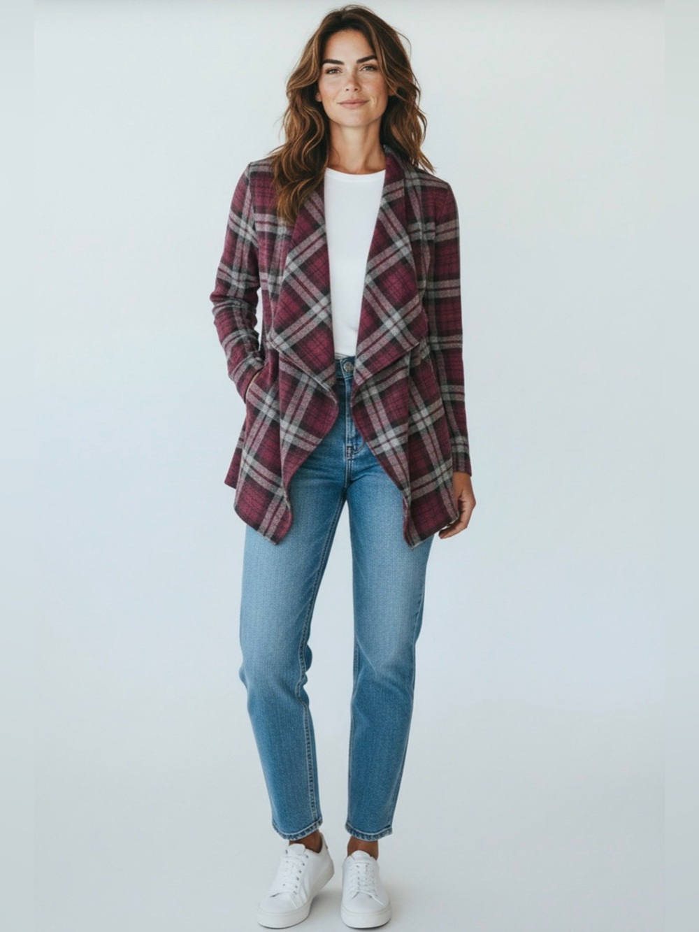 BB Dakota Plaid Cardigan